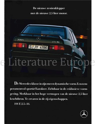 1988 MERCEDES BENZ 190E 2.5-16 PROSPEKT NIEDERLÄNDISCH