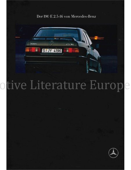 1990 MERCEDES BENZ 190E 2.5-16 BROCHURE DUITS