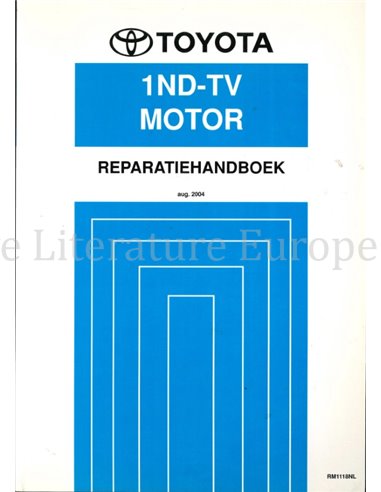 2004 TOYOTA COROLLA 1ND-TV MOTOR WERKSTATTHANDBUCH NIEDERLÄNDISCH