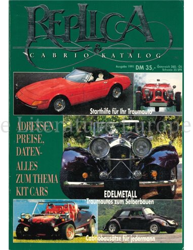 REPLICA & CABRIO KATALOG (ADRESSEN, PREISE, DATEN-, ALLES ZUM THEMA KIT CARS)