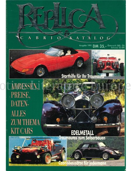 REPLICA & CABRIO KATALOG (ADRESSEN, PREISE, DATEN-, ALLES ZUM THEMA KIT CARS)