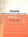 1982 TOYOTA TERCEL 4WD CHASSIS & CARROSSERIE WERKPLAATSHANDBOEK ENGELS