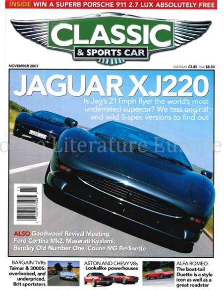 2003 CLASSIC AND SPORTSCAR MAGAZINE NOVEMBER ENGELS