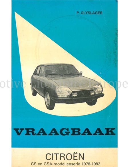 1978 - 1982 CITROËN GS | GSA REPARATURANLEITUNG NIEDERLÄNDISCH