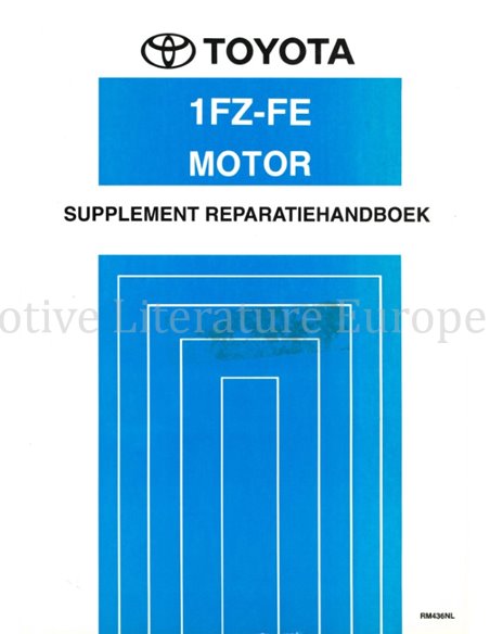 1995 TOYOTA LAND CRUISER 1FZ-FE MOTOR (SUPPLEMENT) WERKPLAATSHANDBOEK NEDERLANDS