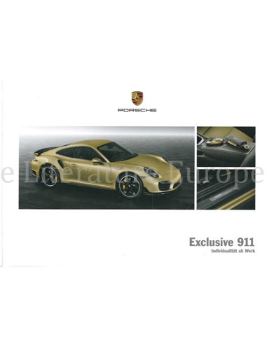 2016 PORSCHE 911 EXCLUSIVE CARRERA HARDCOVER PROSPEKT DEUTSCH