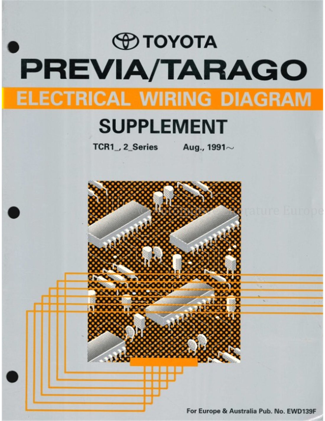 1991 TOYOTA PREVIA TARAGO ELECTRICAL WIRING DIAGRAM (SUPPLEMENT