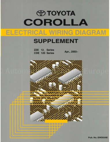 2003 TOYOTA COROLLA ELECTRICAL (SUPPLEMENT) WIRING DIAGRAM ENGLISH