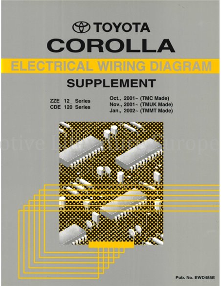 2001-2002 TOYOTA COROLLA ELECTRICAL (SUPPLEMENT) WIRING DIAGRAM ENGLISH