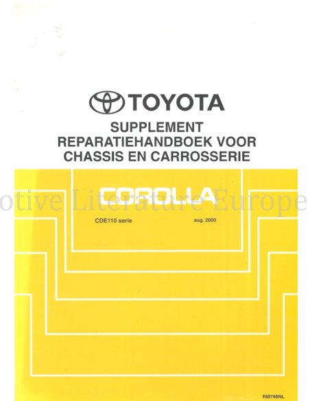 2000 TOYOTA COROLLA (ZUSATS) FAHRWERK & KAROSSERIE WERKSTATTHANDBUCH NIEDERLÄNDISCH