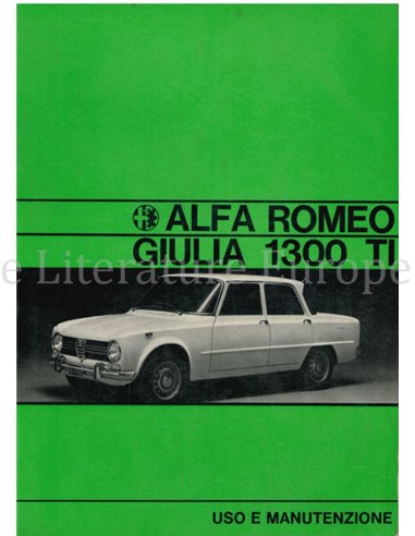 1970 ALFA ROMEO GIULIA 1300 TI BETRIEBSANLEITUNG ITALIENISCH