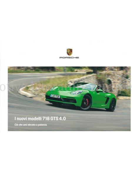 2020 PORSCHE 718 BOXSTER | CAYMAN GTS 4.0 HARDCOVER BROCHURE ITALIAANS