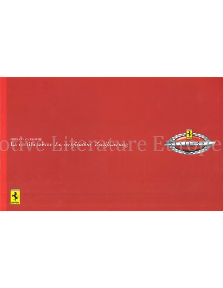 2006 FERRARI CLASSICHE ZERTIFIZIERUNG PROSPEKT