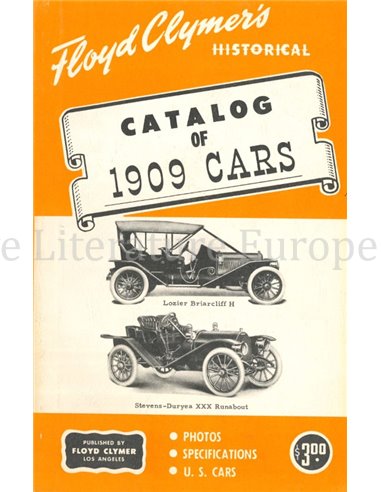 FLOYD CLYMER'S HISTORICAL CATALOG OF 1909 CARS