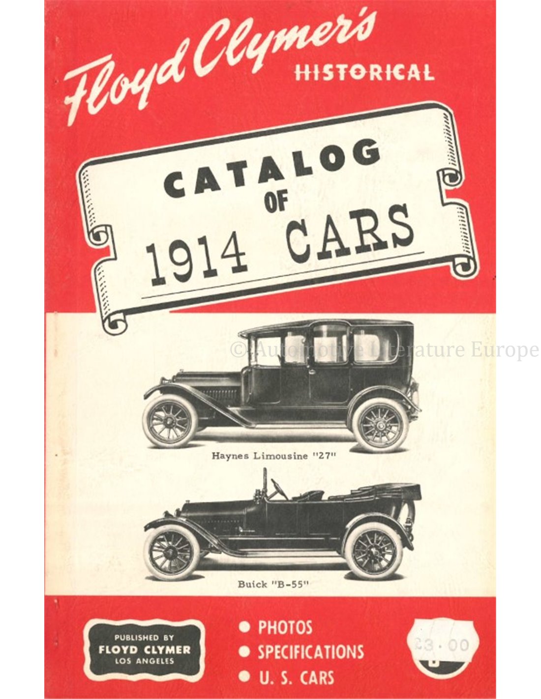 FLOYD CLYMER'S HISTORICAL CATALOG OF 1914 CARS