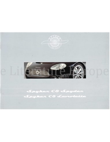 2002 SPYKER CARS C8 BROCHURE ENGLISH