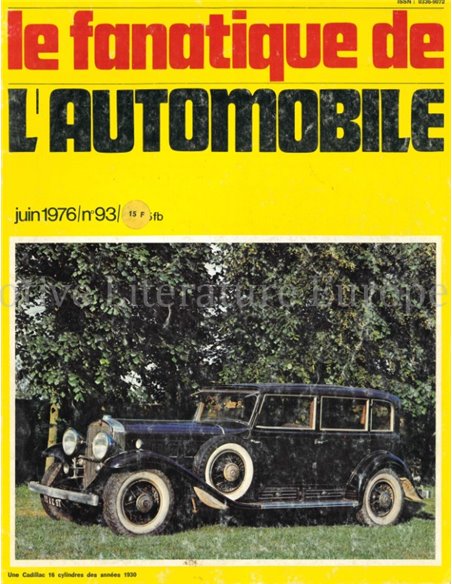 1976 L'ALBUM DU FANATIQUE DE L'AUTOMOBILE MAGAZINE 93 FRENCH