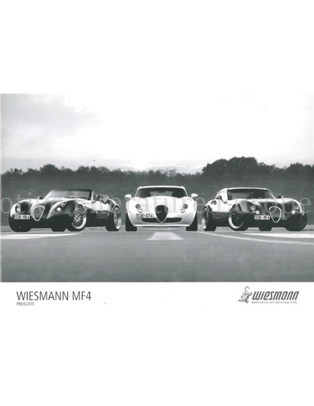 2011 WIESMANN MF4 - MF4-S GT | ROADSTER BROCHURE DUITS