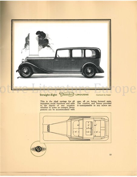 1939 DAIMLER STRAIGHT EIGHT BROCHURE ENGLISH