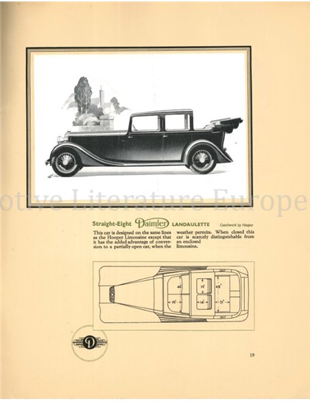 1939 DAIMLER STRAIGHT EIGHT BROCHURE ENGLISH