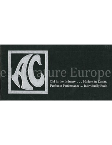 1938 AC CARS PROGRAMMA BROCHURE ENGELS