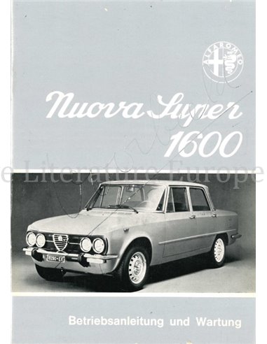 1978 ALFA ROMEO GIULIA NUOVA SUPER 1600 INSTRUCTIEBOEKJE DUITS