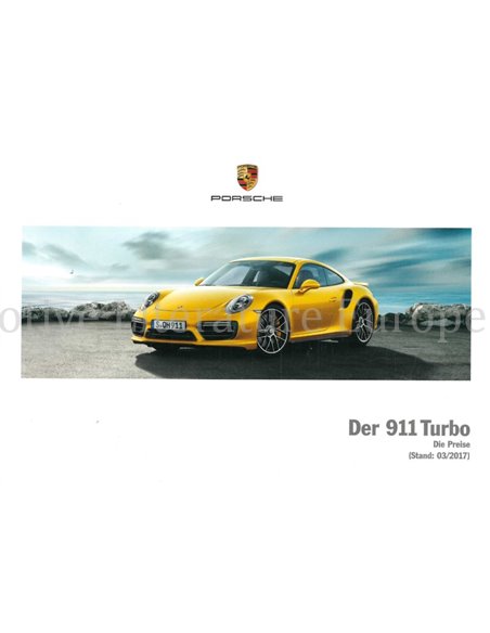 2018 PORSCHE 911 TURBO PRICELIST GERMAN