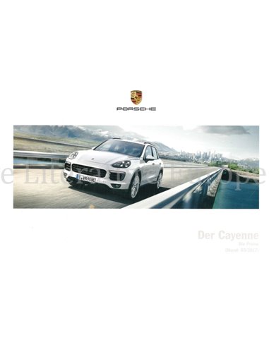 2018 PORSCHE CAYENNE PRIJSLIJST DUITS