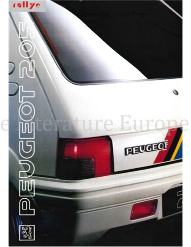 1991 PEUGEOT 205 RALLYE BROCHURE DUITS