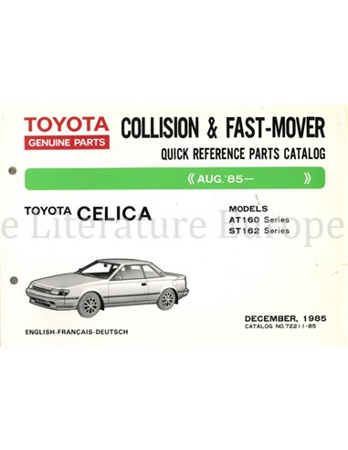 1986 TOYOTA CELICA QUICK SPARE PARTS CATALOG