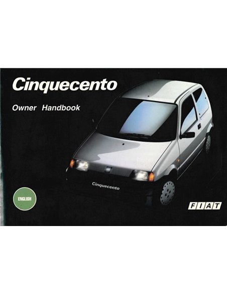 1993 FIAT CINQUECENTO INSTRUCTIEBOEKJE ENGELS