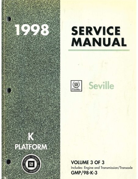 1998 CADILLAC SEVILLE WORKSHOP MANUAL ENGLISH 