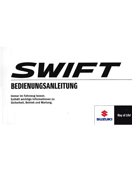 2012 SUZUKI SWIFT BETRIEBSANLEITUNG DEUTSCH