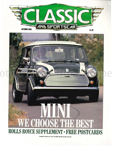 1988 CLASSIC AND SPORTSCAR MAGAZINE (10) OKTOBER ENGLISCH