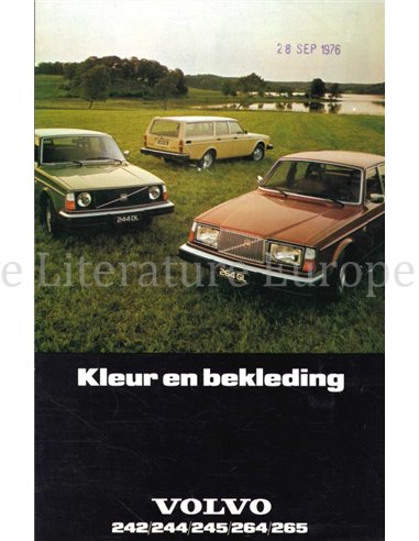 1976 VOLVO 242 | 244 | 245 | 264 | 265 FARBEN UND POLSTER PROSPEKT NIEDERLÄNDISCH