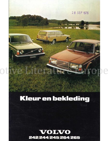 1976 VOLVO 242 | 244 | 245 | 264 | 265 KLEUREN EN BEKLEDING BROCHURE NEDERLANDS