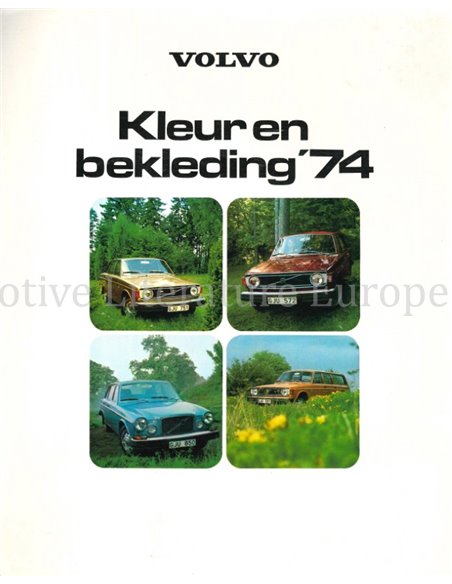 1974 VOLVO FARBEN UND POLSTER PROSPEKT NIEDERLÄNDISCH