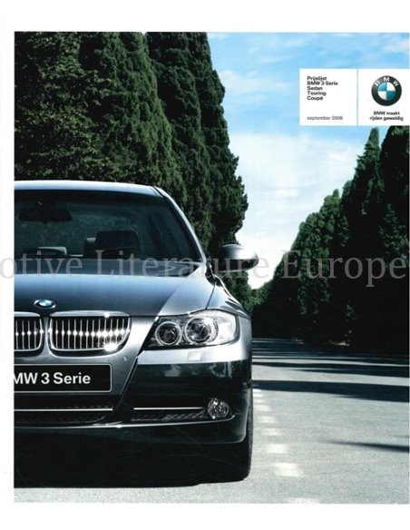 2006 BMW 3 SERIES PRICELIST DUTCH