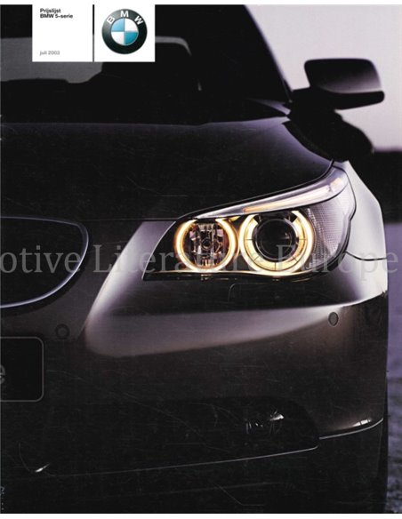 2003 BMW 5 SERIES PRICELIST DUTCH