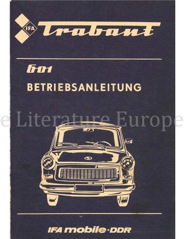 1984 TRABANT 601 OWNERS MANUAL GERMAN