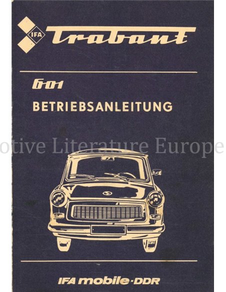 1984 TRABANT 601 OWNERS MANUAL GERMAN