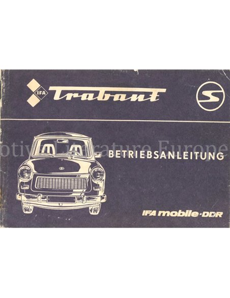 1988 TRABANT 601 BETRIEBSANLEITUNG DEUTSCH