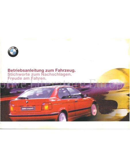 1999  BMW 3ER COMPACT BETRIEBSANLEITUNG DEUTSCH