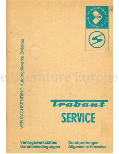 1984 TRABANT DEALER SERVICE BOEK DUITS