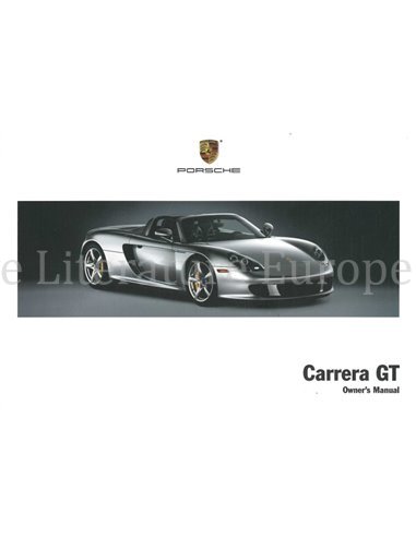 2004 PORSCHE CARRERA GT OWNERS MANUAL ENGLISH