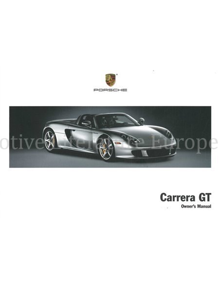 2004 PORSCHE CARRERA GT BETRIEBSANLEITUNG ENGLISCH