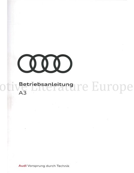 2019 AUDI A3 SALOON | SPORTBACK | CONVERTIBLE OWNERS MANUAL GERMAN