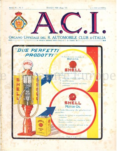 1928 A.C.I. (ORGANO UFFICIALE DELL'AUTOMOBILE CLUB D'ITALIA) MAGAZINE 03 ITALIAANS