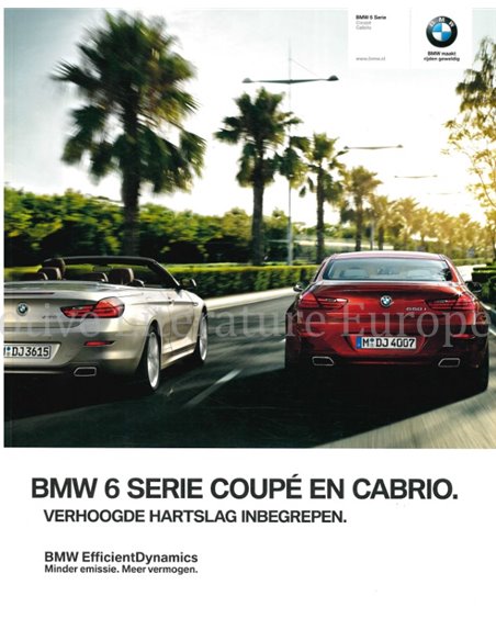 2013 BMW 6 SERIES BROCHURE DUTCH