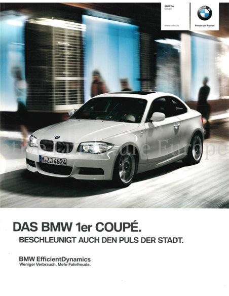 2013 BMW 1 SERIE COUPÉ BROCHURE DUITS